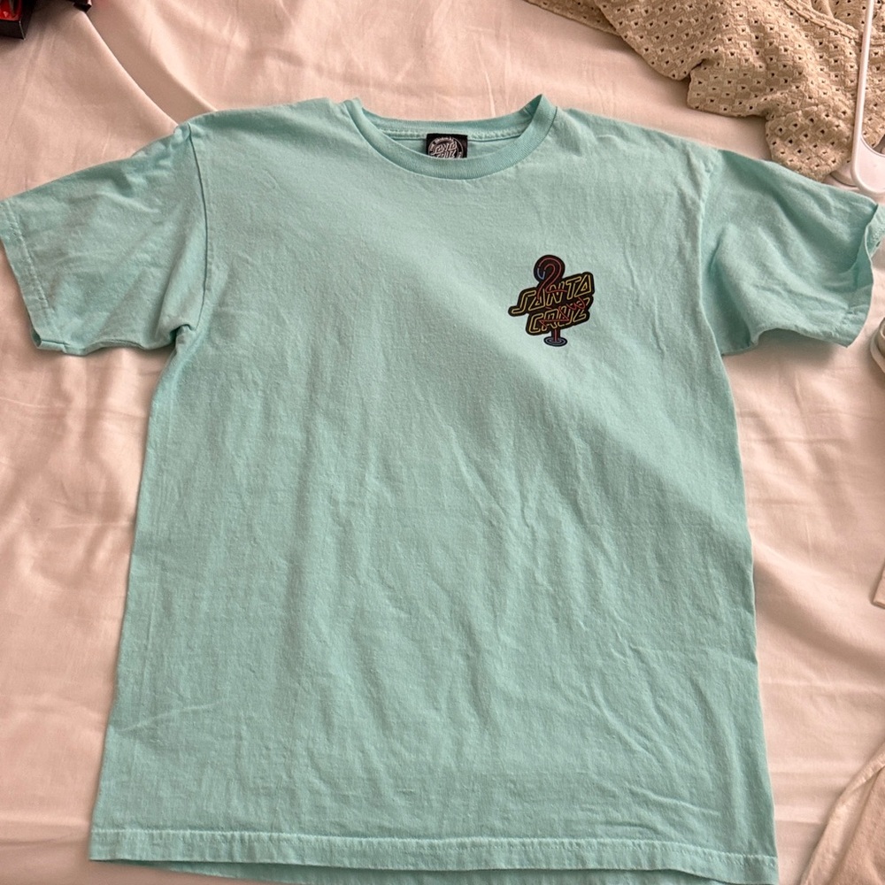 Santa Cruz Aqua Tee with Logo